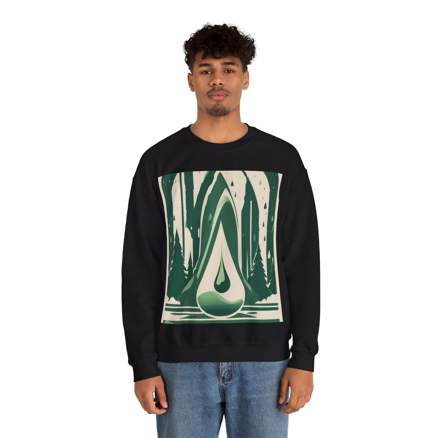 boostlete-quiet-power-icon-water-glitch-retro-0186 — Unisex Heavy Blend Crewneck (G18000)