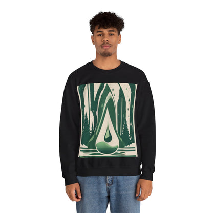 boostlete-quiet-power-icon-water-glitch-retro-0186 — Unisex Heavy Blend Crewneck (G18000)