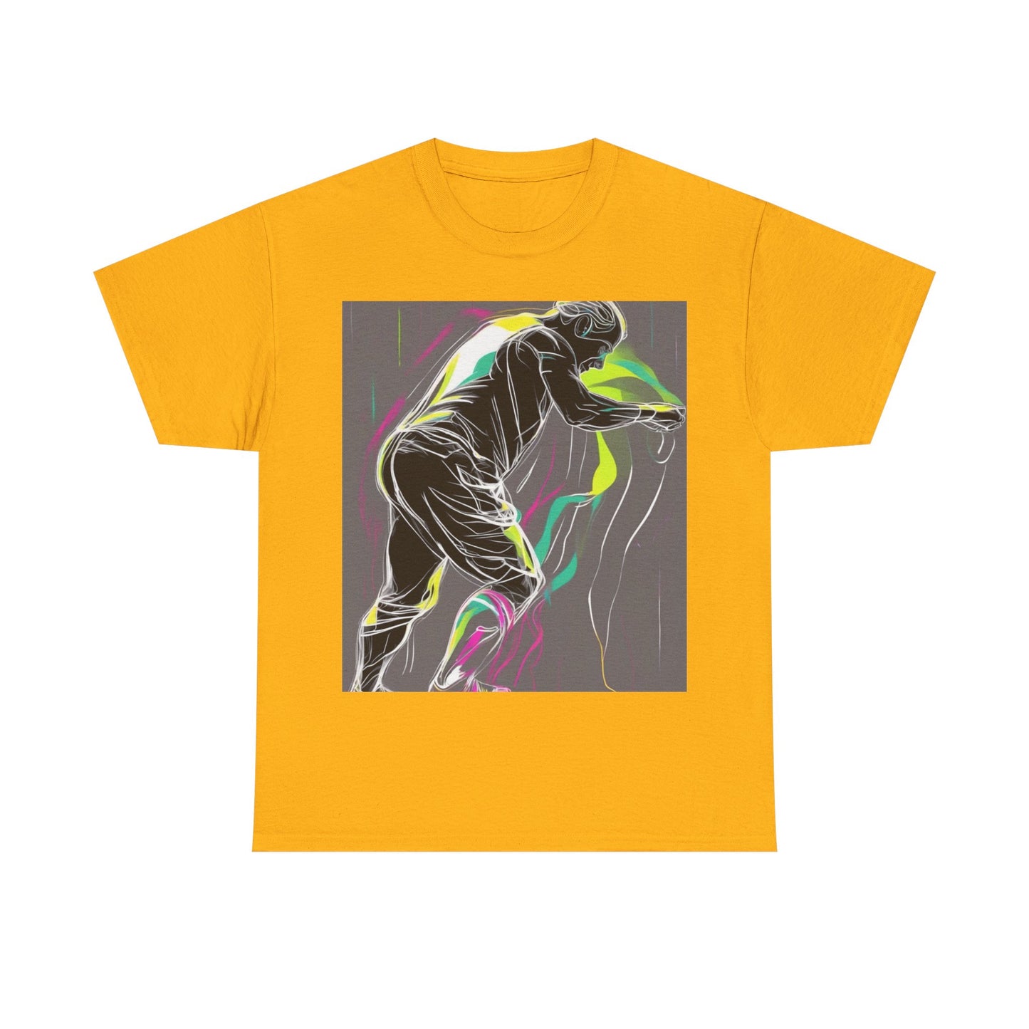 boostlete-iron-intent-scene-athlete-neon-monoline-0140 — Unisex Heavy Cotton Tee (Gildan 5000)