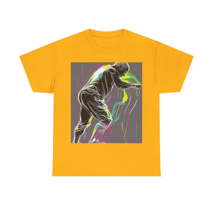 boostlete-iron-intent-scene-athlete-neon-monoline-0140 — Unisex Heavy Cotton Tee (Gildan 5000)