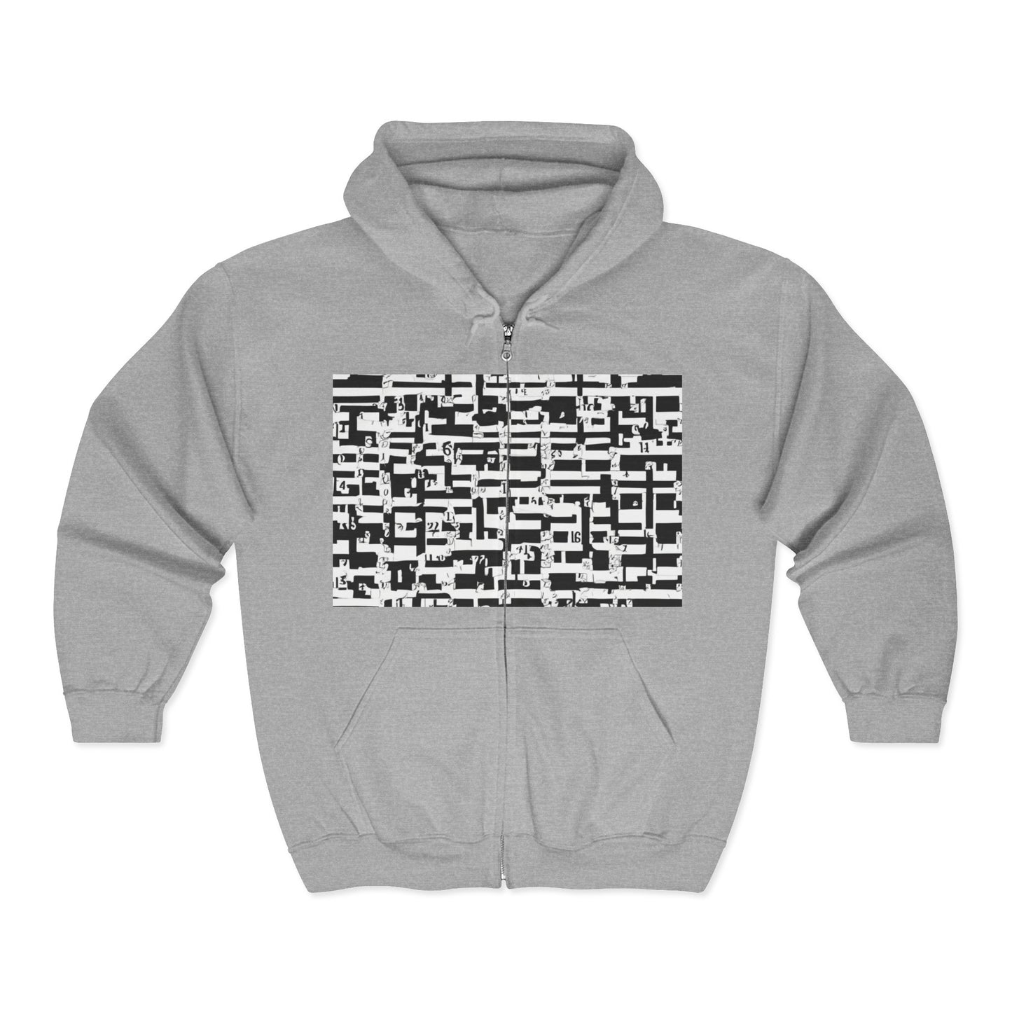 boostlete-iron-intent-pattern-plate-number-badge-0171 — Unisex Heavy Blend Full-Zip Hooded Sweatshirt
