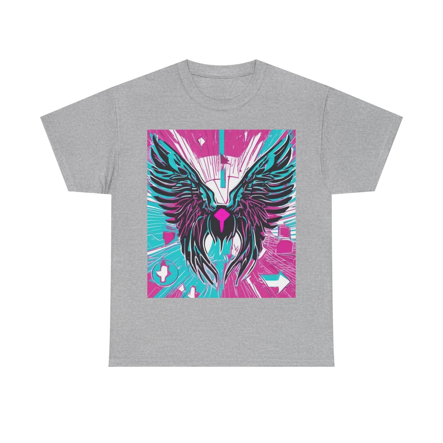 boostlete-am-crew-icon-wings-outline-line-art-0282 — Unisex Heavy Cotton Tee (Gildan 5000)