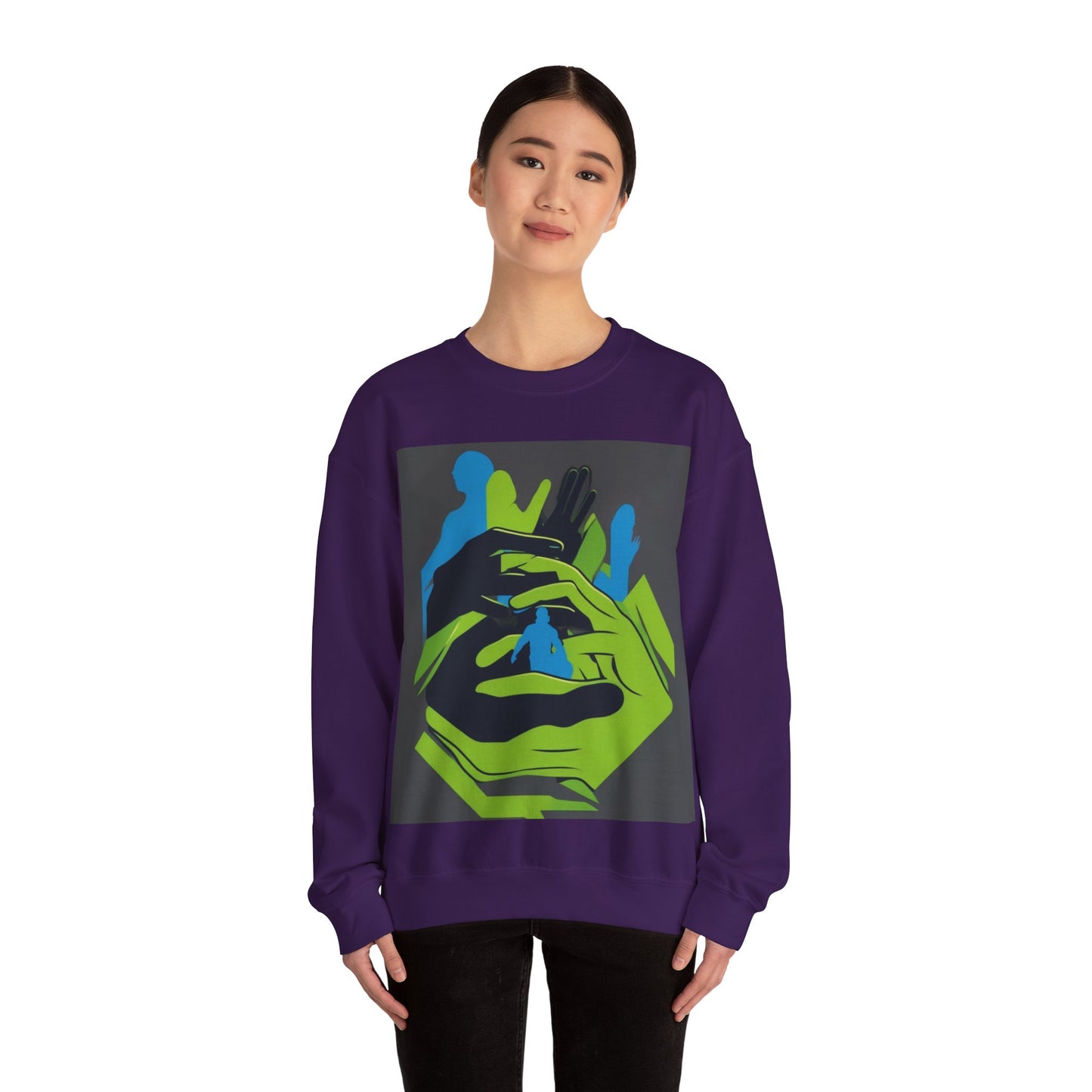 boostlete-mile-by-mile-scene-athlete-offset-modern-0824 — Unisex Heavy Blend Crewneck (G18000)
