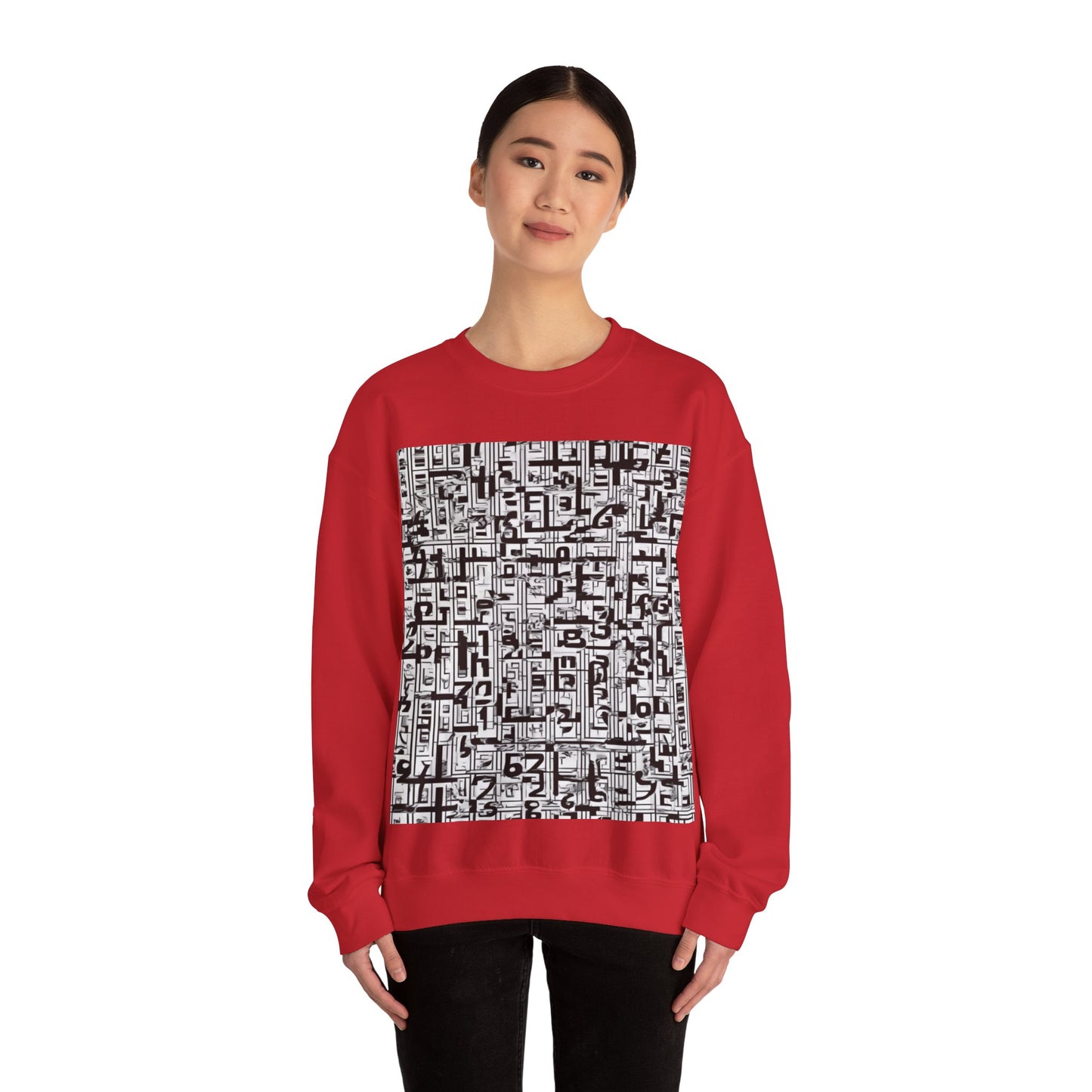 boostlete-boost-mode-pattern-plate-number-engraved-0103 — Unisex Heavy Blend Crewneck Sweatshirt (Gildan)