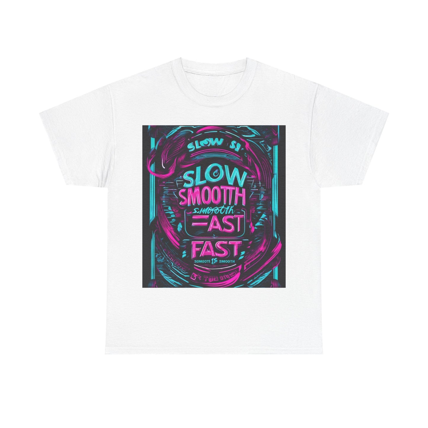 boostlete-recovery-progress-type-slow-is-smooth-smooth-is-fast-banner-engraved-0181 — Unisex Heavy Cotton Tee (Gildan 5000)