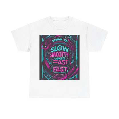 boostlete-recovery-progress-type-slow-is-smooth-smooth-is-fast-banner-engraved-0181 — Unisex Heavy Cotton Tee (Gildan 5000)