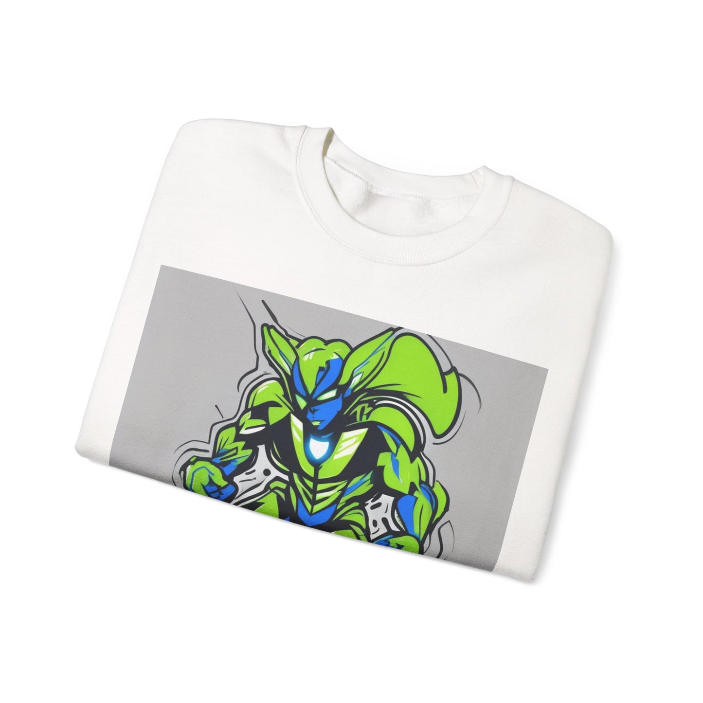 boostlete-quiet-power-type-boost-mode-on-outline-over-solid-modern-0741 — Unisex Heavy Blend Crewneck (G18000)