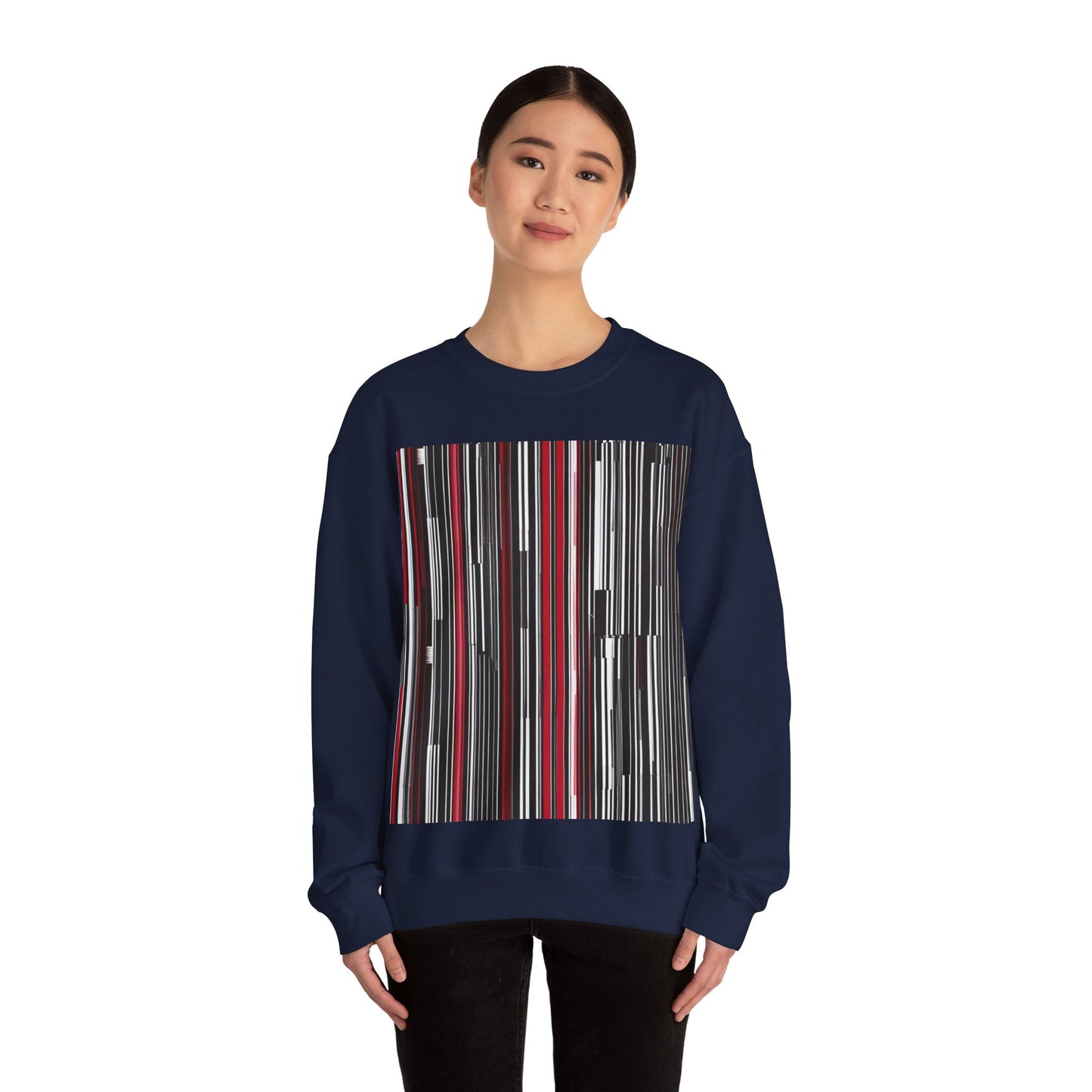 boostlete-am-crew-pattern-barcode-athletic-0911 — Unisex Heavy Blend Crewneck (G18000)