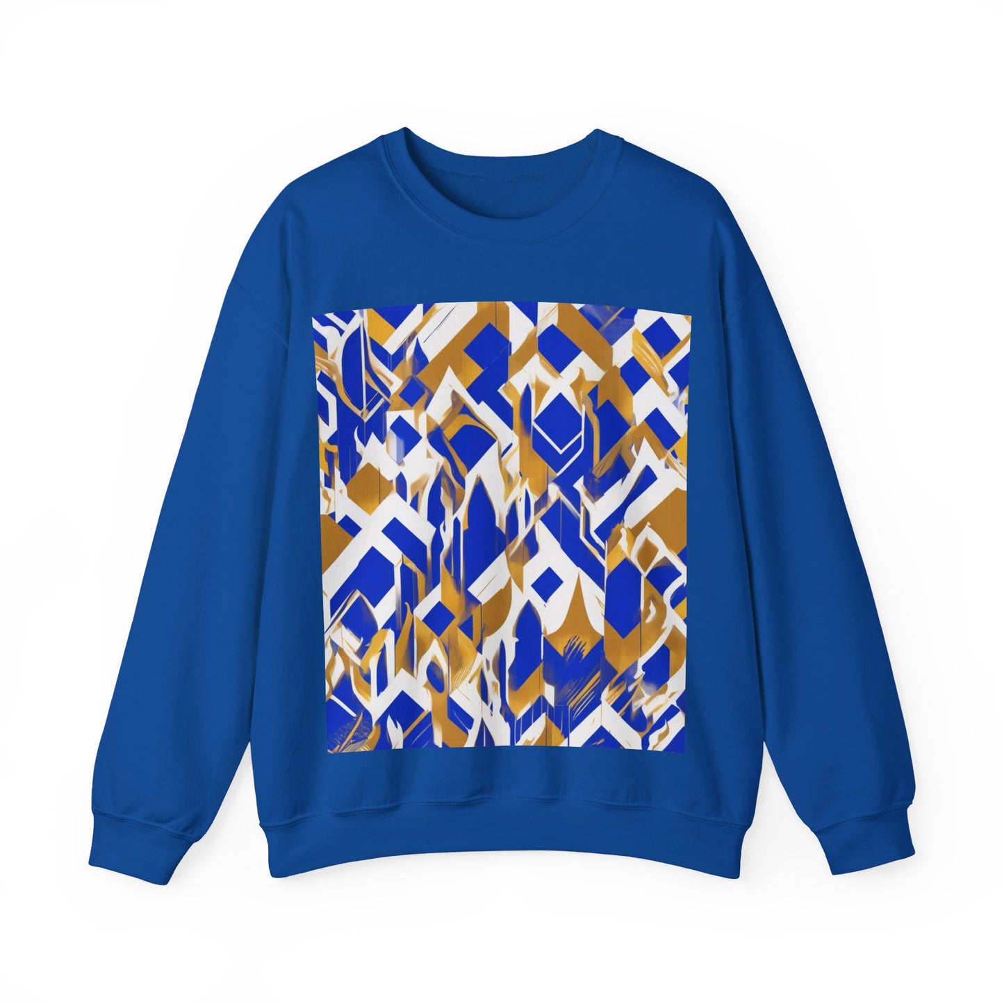 boostlete-field-day-icon-flame-glitch-geometric-0090 — Unisex Heavy Blend Crewneck Sweatshirt (Gildan)