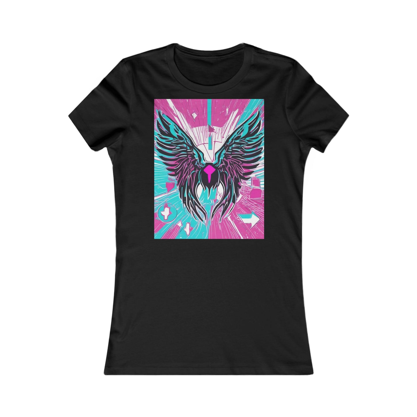 boostlete-am-crew-icon-wings-outline-line-art-0282 — Women's Favorite Tee (B+C 6004)