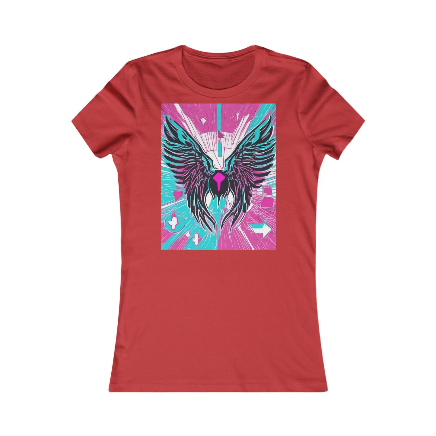 boostlete-am-crew-icon-wings-outline-line-art-0282 — Women's Favorite Tee (B+C 6004)