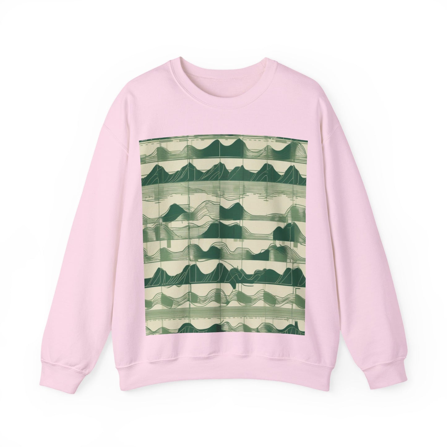 boostlete-mile-by-mile-pattern-audio-blueprint-0971 — Unisex Heavy Blend Crewneck (G18000)