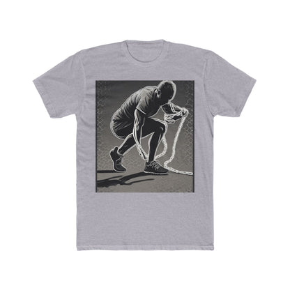 boostlete-recovery-progress-scene-runner-halftone-engraved-0068 — Unisex Cotton Crew Tee (NL 3600)