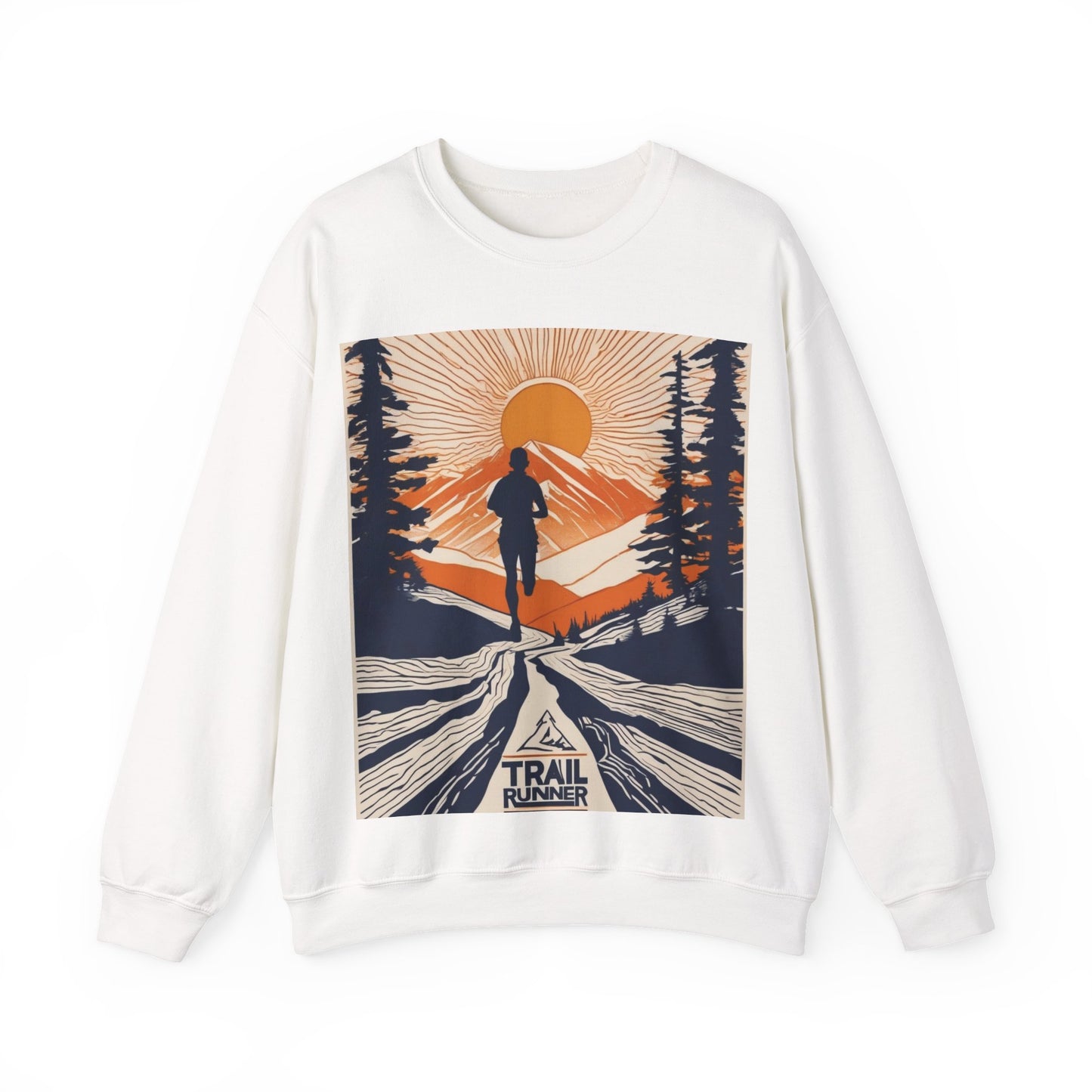 boostlete-iron-intent-scene-trail-glitch-badge-0100 — Unisex Heavy Blend Crewneck Sweatshirt (Gildan)
