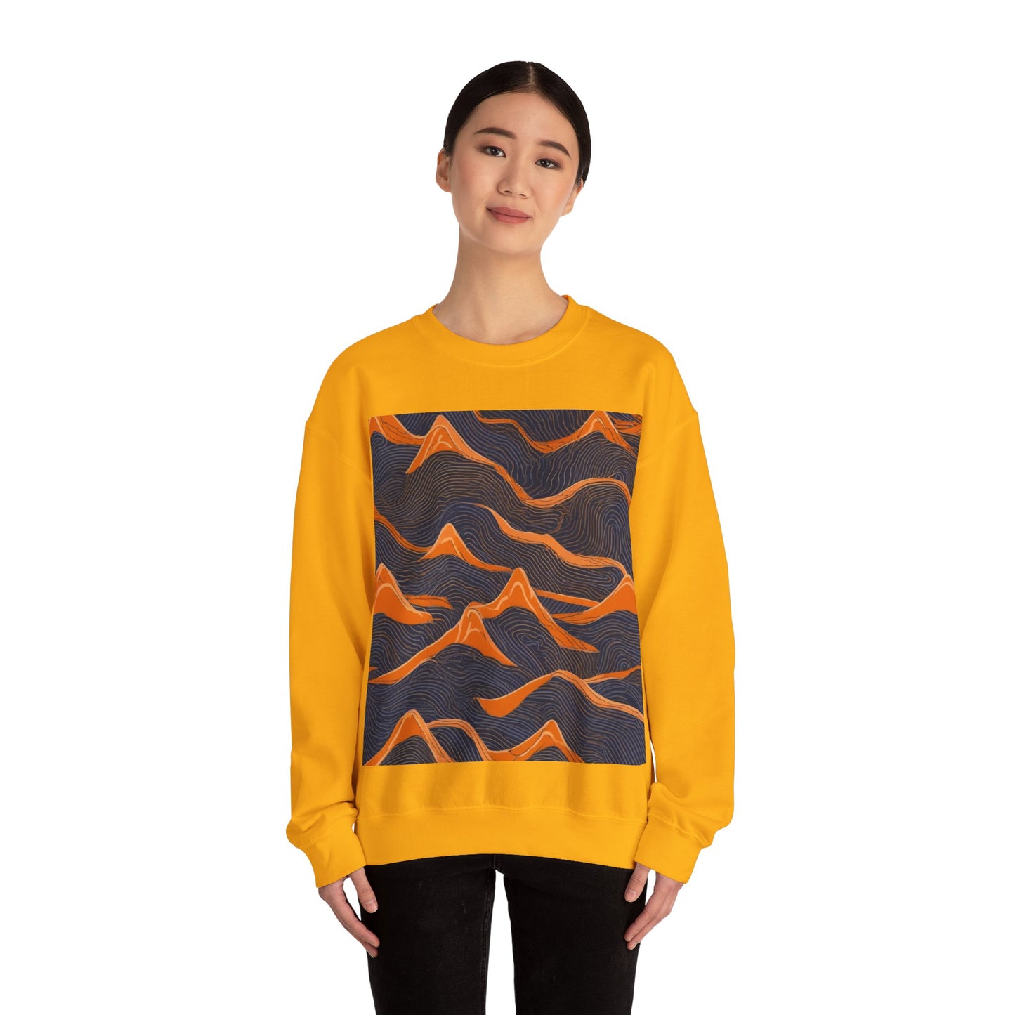boostlete-boost-mode-pattern-topographic-engraved-0035 — Unisex Heavy Blend Crewneck Sweatshirt (Gildan)
