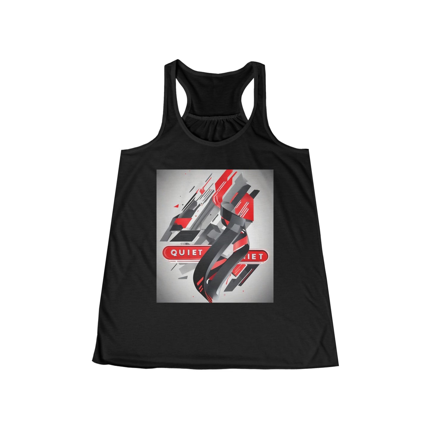 boostlete-field-day-type-power-in-quiet-banner-modern-0085 — Women's Flowy Racerback Tank (B+C 8800)