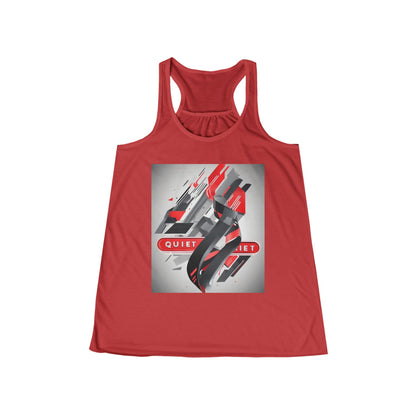 boostlete-field-day-type-power-in-quiet-banner-modern-0085 — Women's Flowy Racerback Tank (B+C 8800)