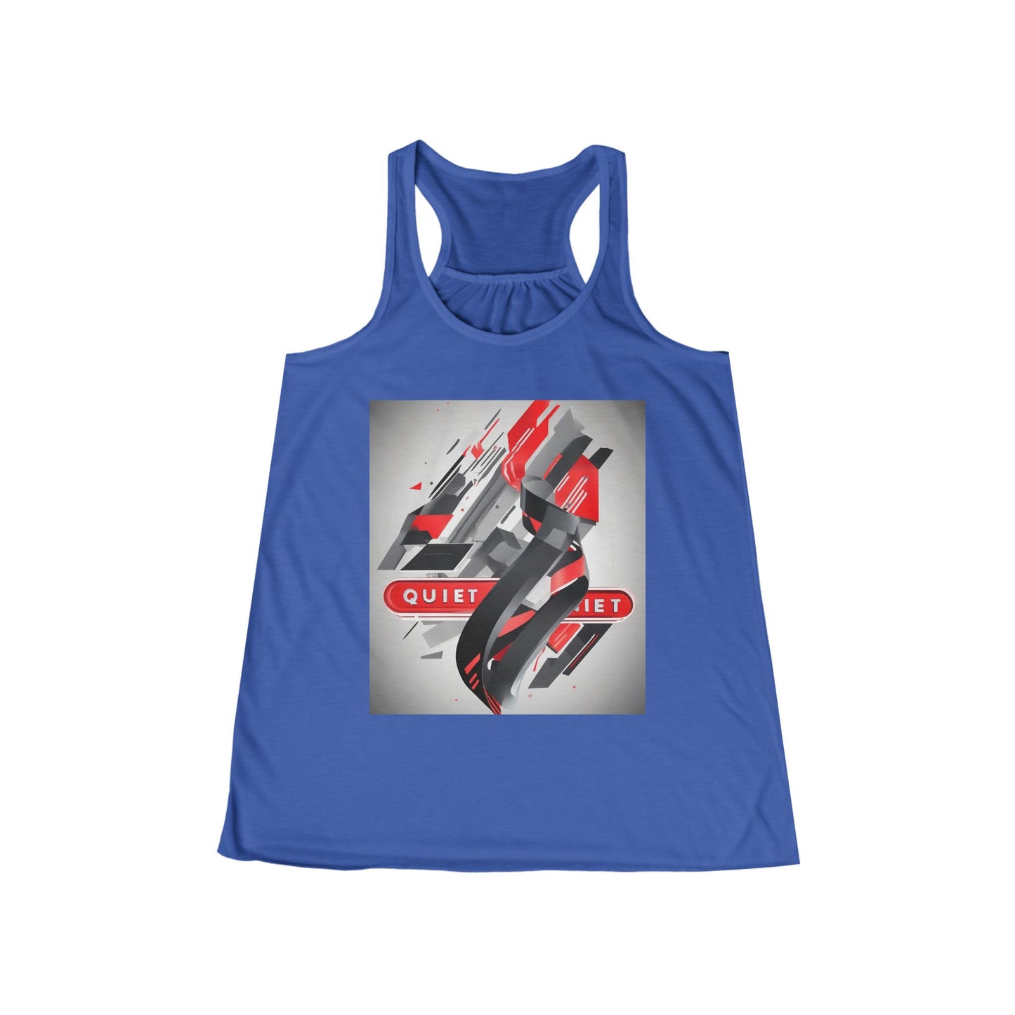 boostlete-field-day-type-power-in-quiet-banner-modern-0085 — Women's Flowy Racerback Tank (B+C 8800)