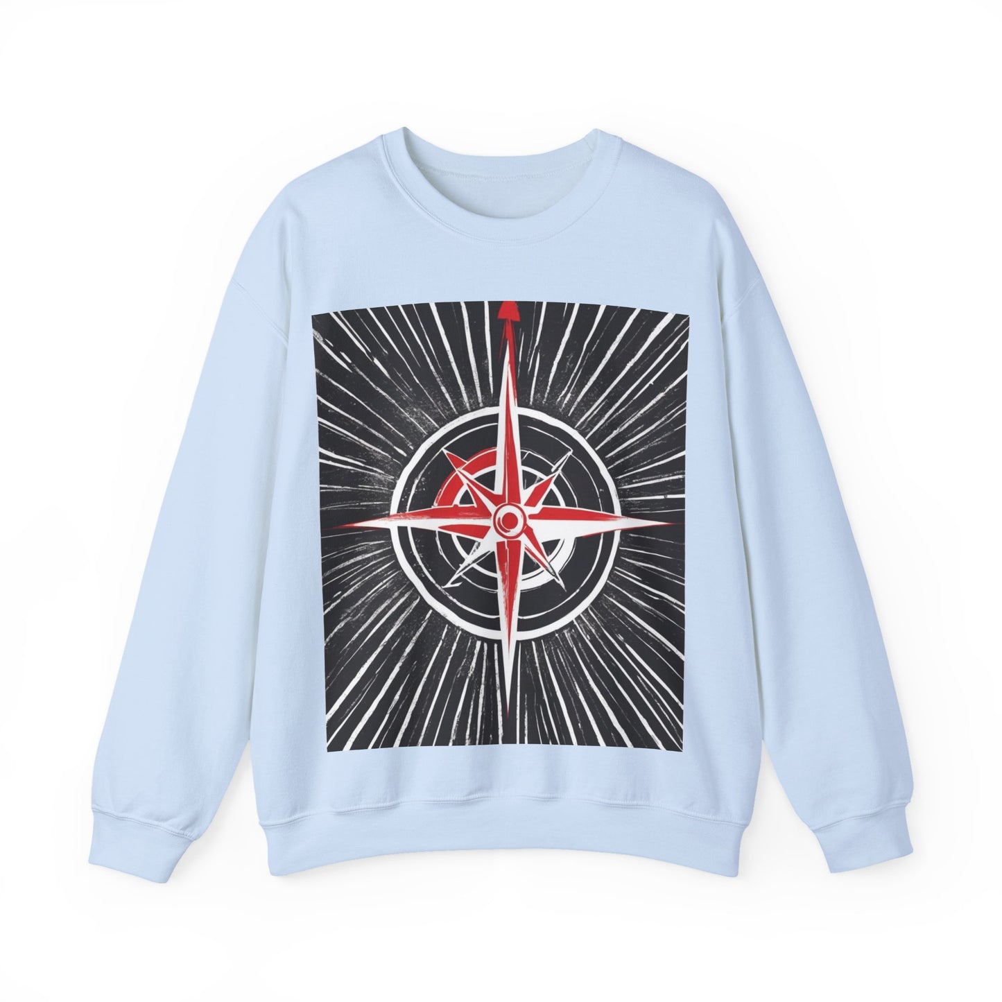 boostlete-boost-mode-icon-compass-chalk-vector-1382 — Unisex Heavy Blend Crewneck (G18000)