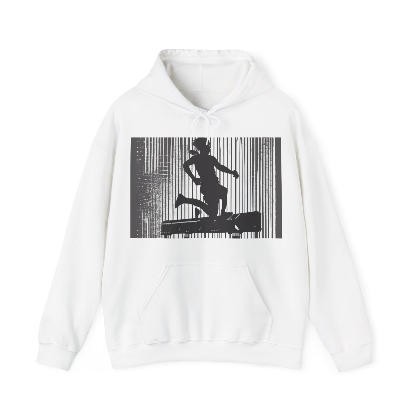 boostlete-am-crew-scene-hurdler-halftone-badge-0956 — Unisex Heavy Blend Hoodie (G18500)