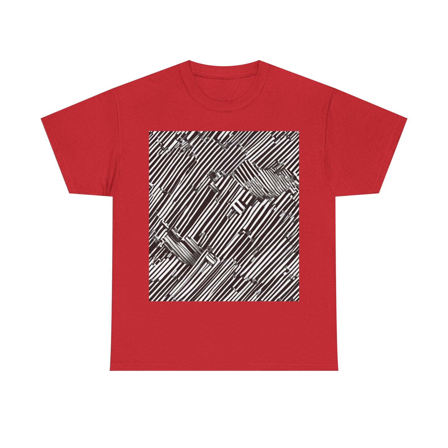 boostlete-mile-by-mile-pattern-barcode-monoline-0059 — Unisex Heavy Cotton Tee (Gildan 5000)