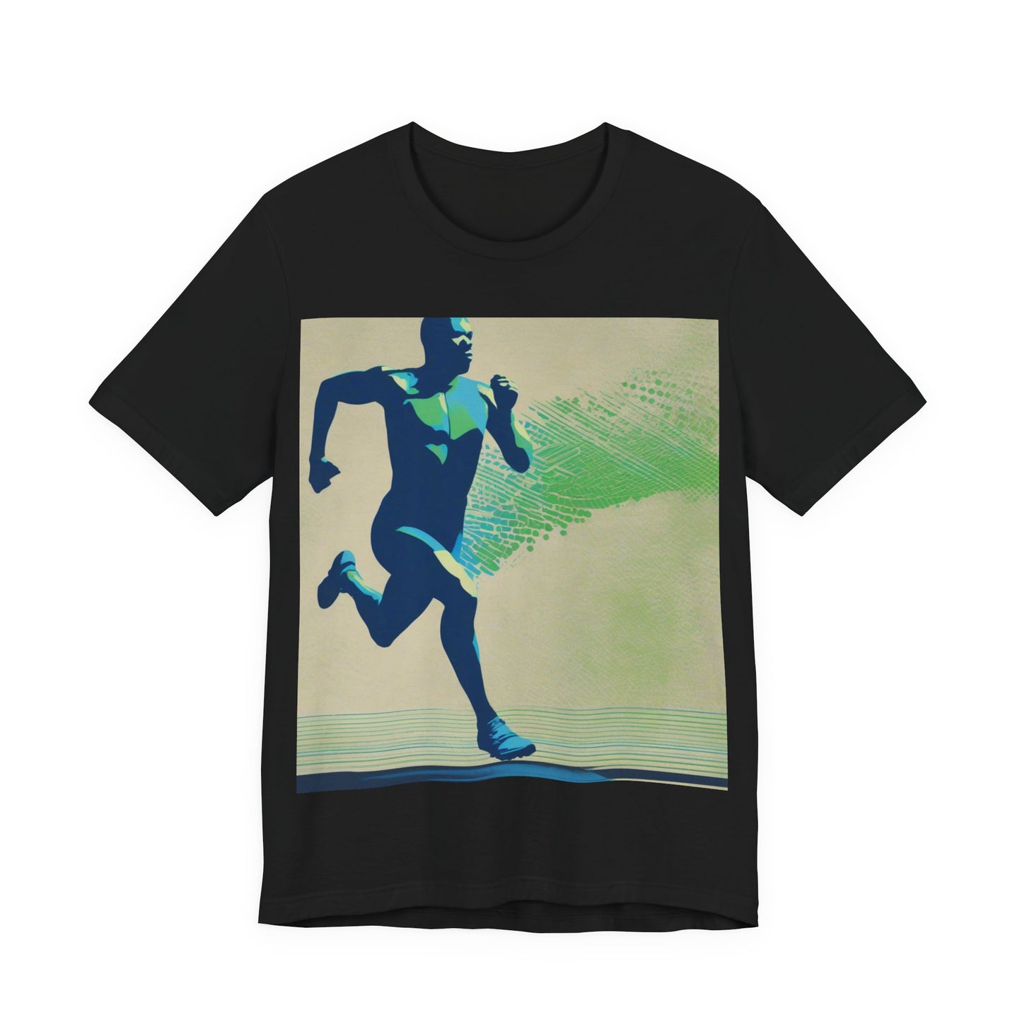 boostlete-am-crew-scene-sprinter-halftone-engraved-0092 — Unisex Jersey Short Sleeve (B+C 3001)