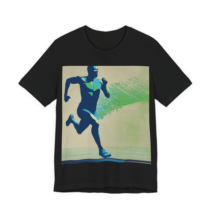 boostlete-am-crew-scene-sprinter-halftone-engraved-0092 — Unisex Jersey Short Sleeve (B+C 3001)