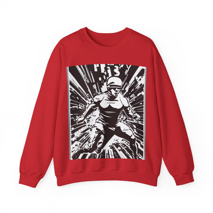 boostlete-field-day-scene-sprinter-halftone-bold-0148 — Unisex Heavy Blend Crewneck Sweatshirt (Gildan)