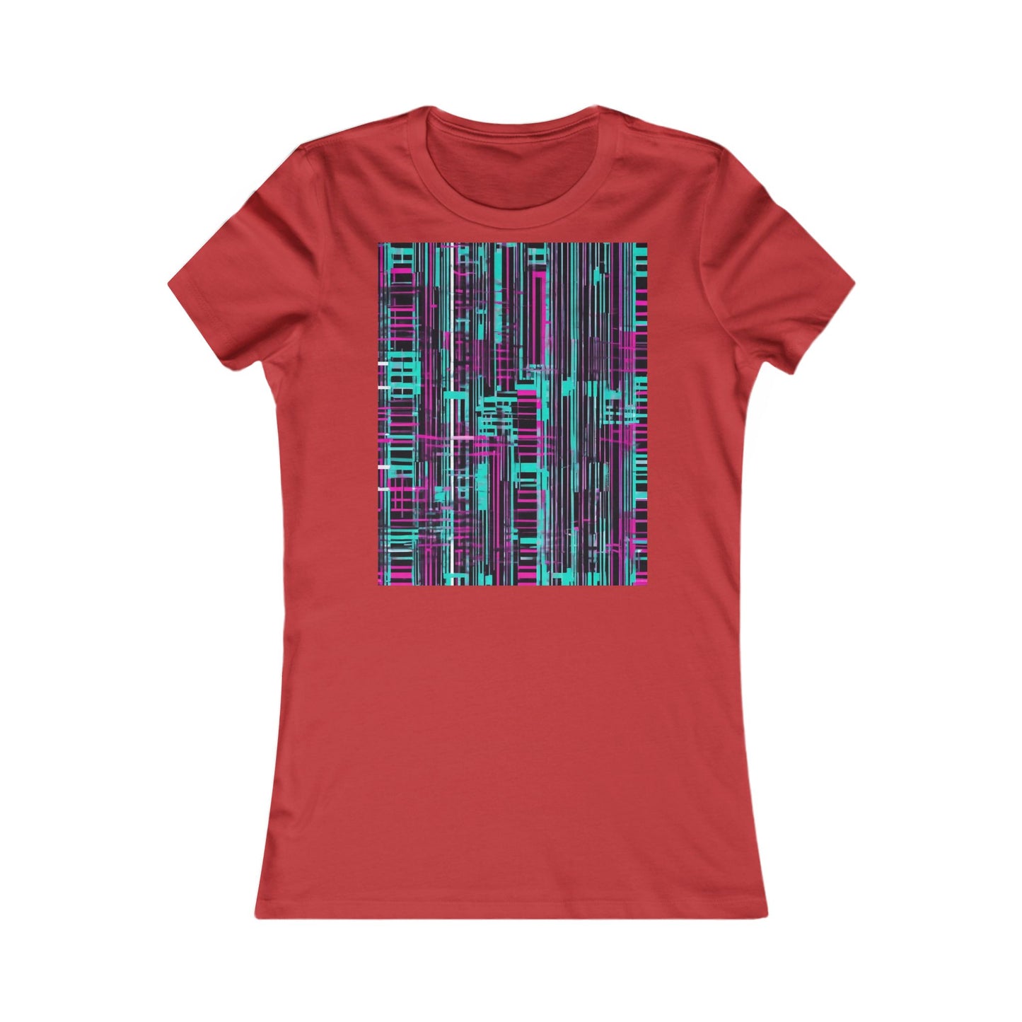boostlete-field-day-pattern-barcode-retro-0275 — Women's Favorite Tee (B+C 6004)