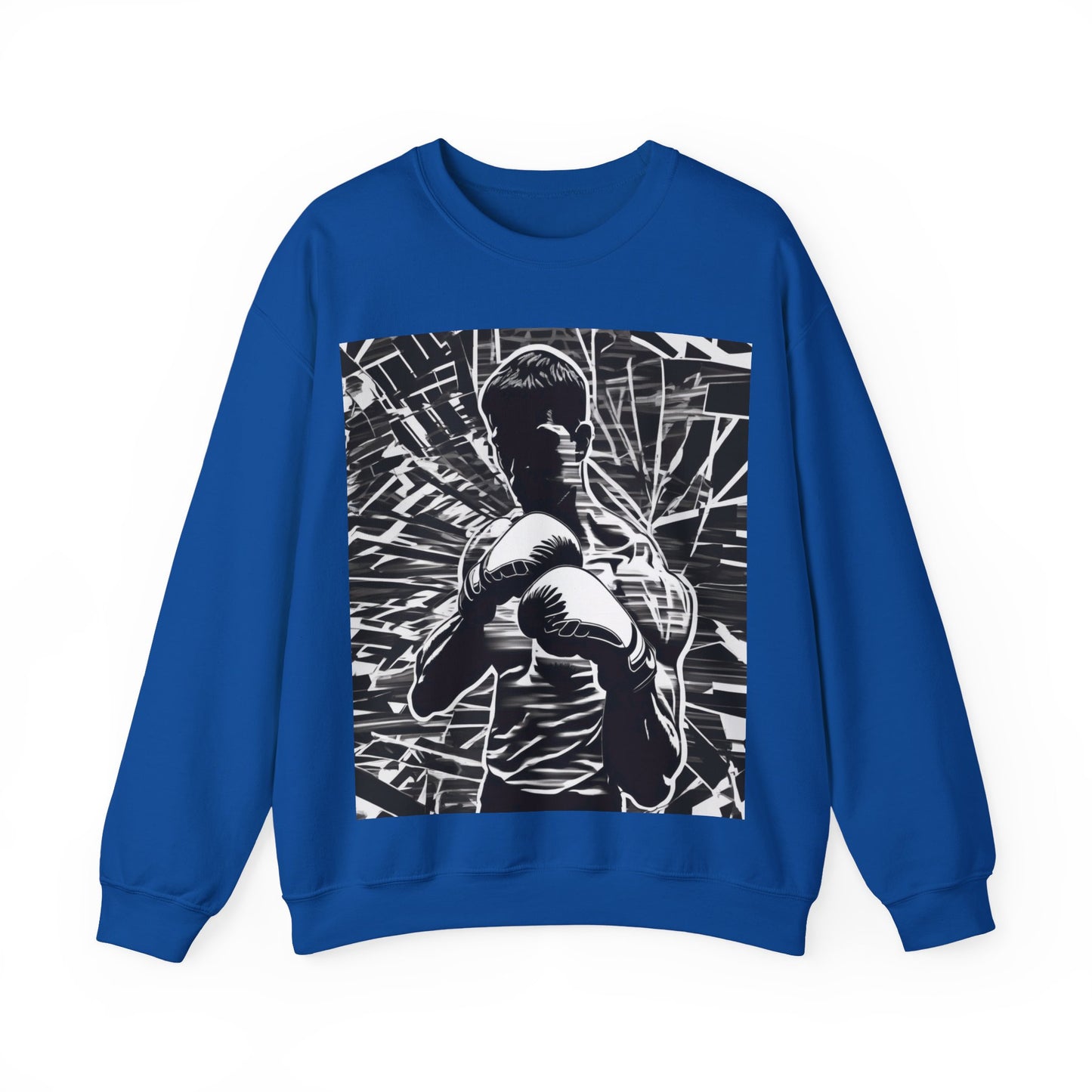 boostlete-boost-mode-scene-boxer-glitch-paper-0084 — Unisex Heavy Blend Crewneck Sweatshirt (Gildan)