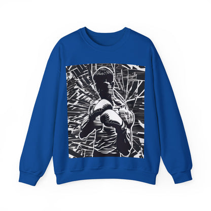 boostlete-boost-mode-scene-boxer-glitch-paper-0084 — Unisex Heavy Blend Crewneck Sweatshirt (Gildan)