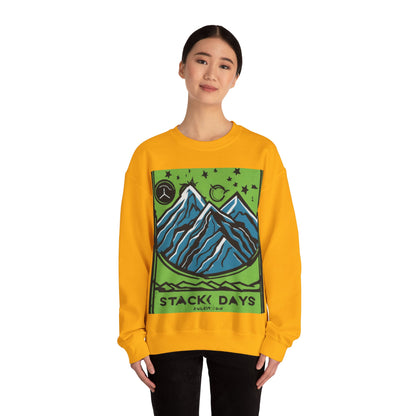 boostlete-pr-season-icon-mountain-grainy-badge-0154 — Unisex Heavy Blend Crewneck Sweatshirt (Gildan)