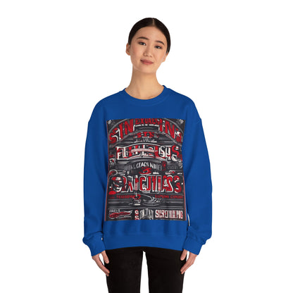 boostlete-iron-intent-type-sin-excusas-arc-retro-0157 — Unisex Heavy Blend Crewneck Sweatshirt (Gildan)