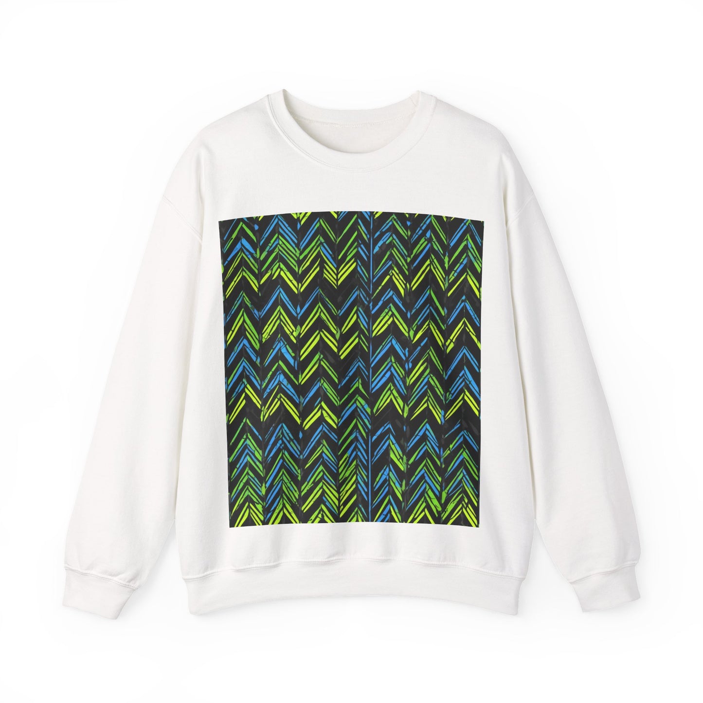 boostlete-mile-by-mile-pattern-chevron-monoline-0051 — Unisex Heavy Blend Crewneck Sweatshirt (Gildan)