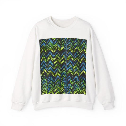 boostlete-mile-by-mile-pattern-chevron-monoline-0051 — Unisex Heavy Blend Crewneck Sweatshirt (Gildan)