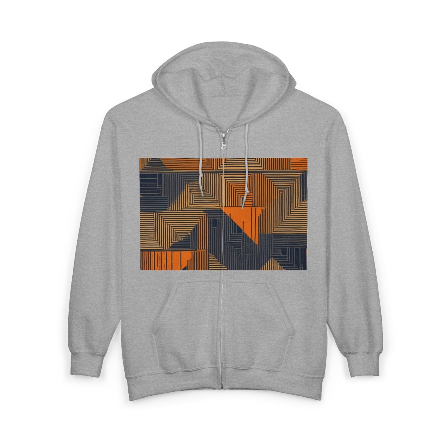 boostlete-field-day-pattern-stair-steps-geometric-0055 — Unisex Heavy Blend Full-Zip Hooded Sweatshirt