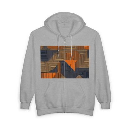 boostlete-field-day-pattern-stair-steps-geometric-0055 — Unisex Heavy Blend Full-Zip Hooded Sweatshirt