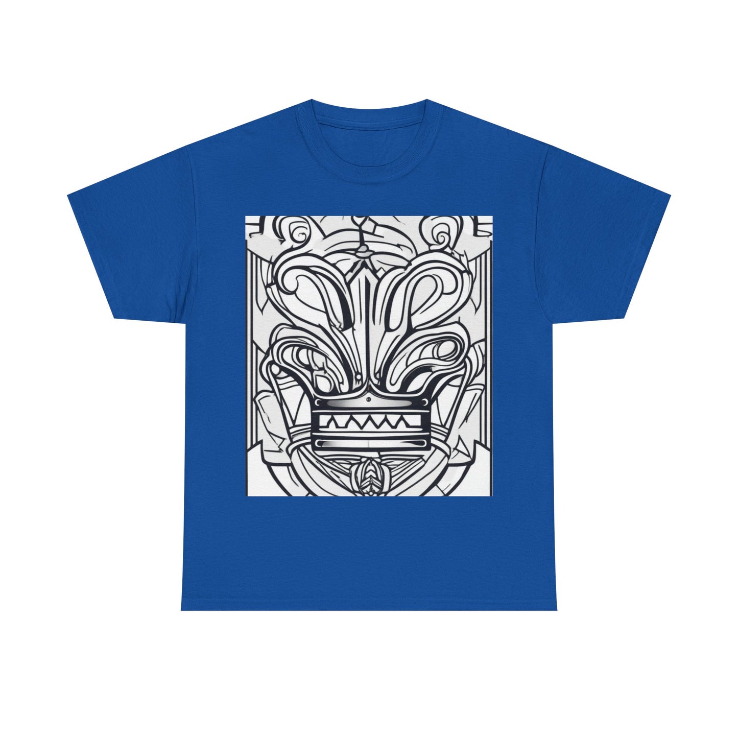 boostlete-boost-mode-icon-crown-offset-line-art-0190 — Unisex Heavy Cotton Tee (Gildan 5000)