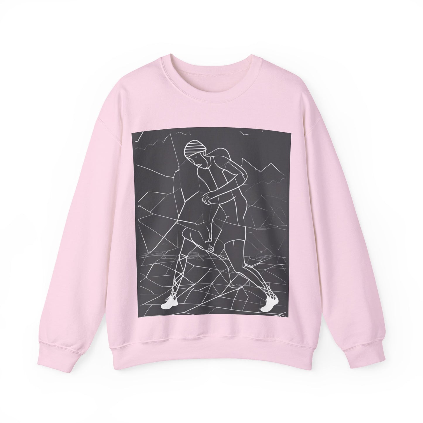 boostlete-pr-season-scene-runner-outline-geometric-1072 — Unisex Heavy Blend Crewneck (G18000)