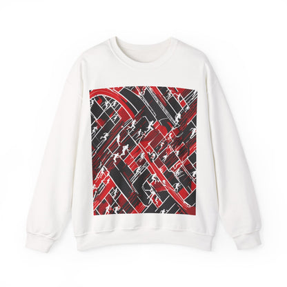 boostlete-pr-season-scene-marathoner-outline-modern-0124 — Unisex Heavy Blend Crewneck Sweatshirt (Gildan)