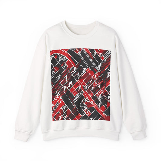 boostlete-pr-season-scene-marathoner-outline-modern-0124 — Unisex Heavy Blend Crewneck Sweatshirt (Gildan)