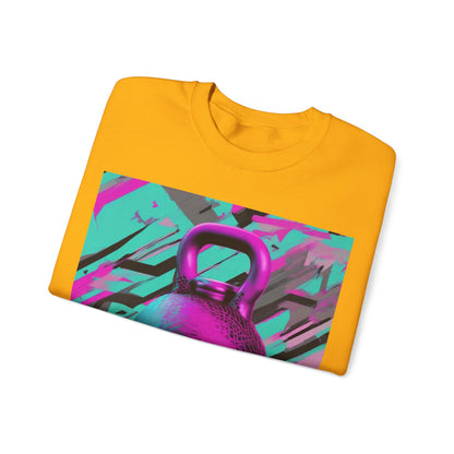 boostlete-mile-by-mile-scene-kettlebell-3d-monoline-1364 — Unisex Heavy Blend Crewneck (G18000)