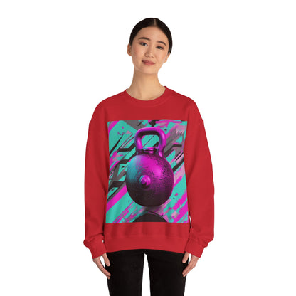 boostlete-mile-by-mile-scene-kettlebell-3d-monoline-1364 — Unisex Heavy Blend Crewneck (G18000)