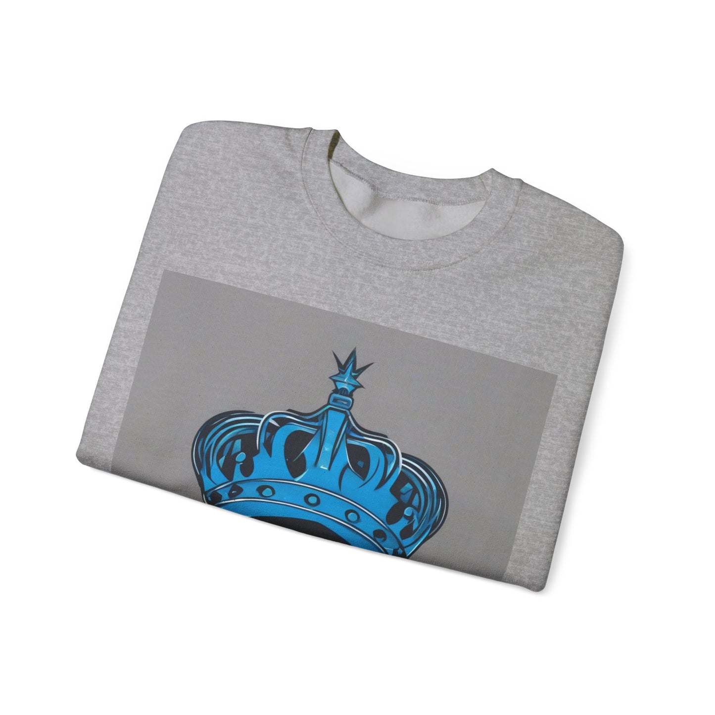 boostlete-am-crew-icon-crown-grainy-monoline-0022 — Unisex Heavy Blend Crewneck Sweatshirt (Gildan)