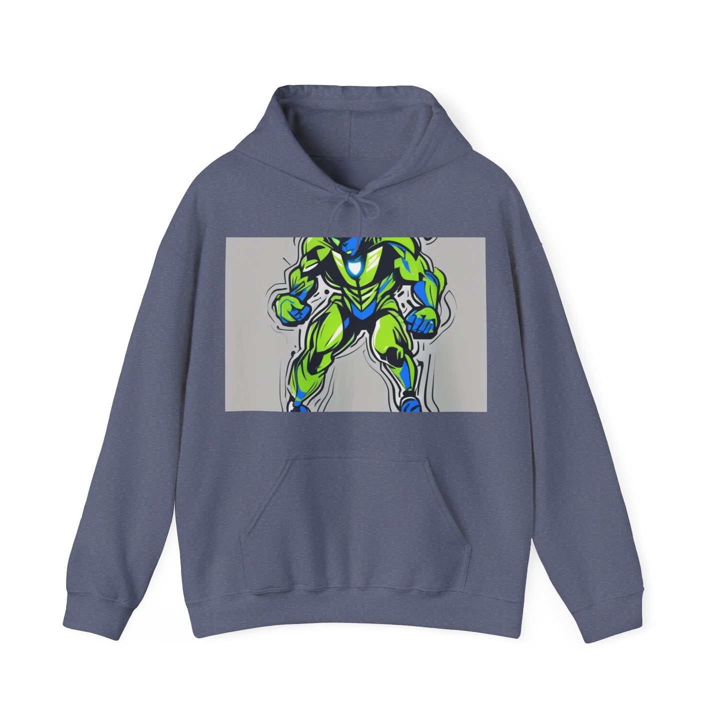 boostlete-quiet-power-type-boost-mode-on-outline-over-solid-modern-0741 — Unisex Heavy Blend Hoodie (G18500)