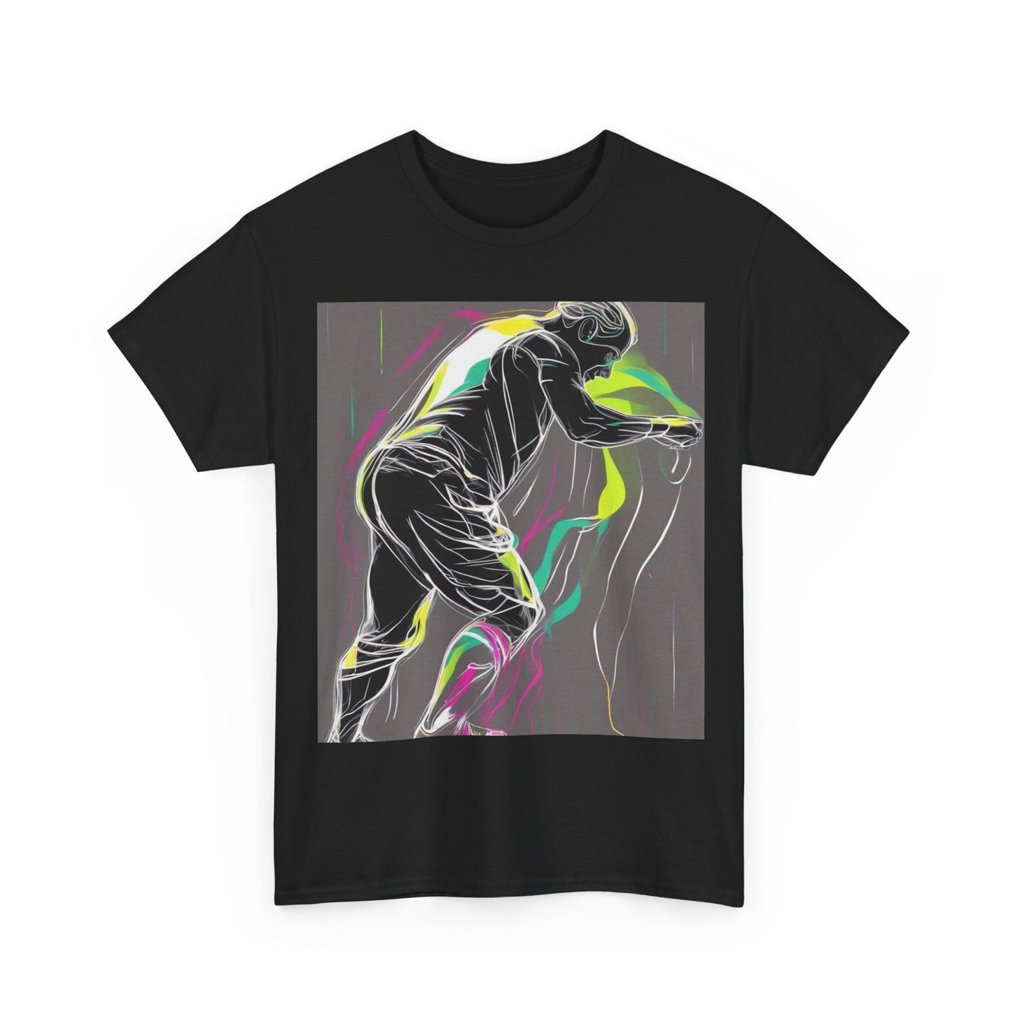 boostlete-iron-intent-scene-athlete-neon-monoline-0140 — Unisex Heavy Cotton Tee (Gildan 5000)