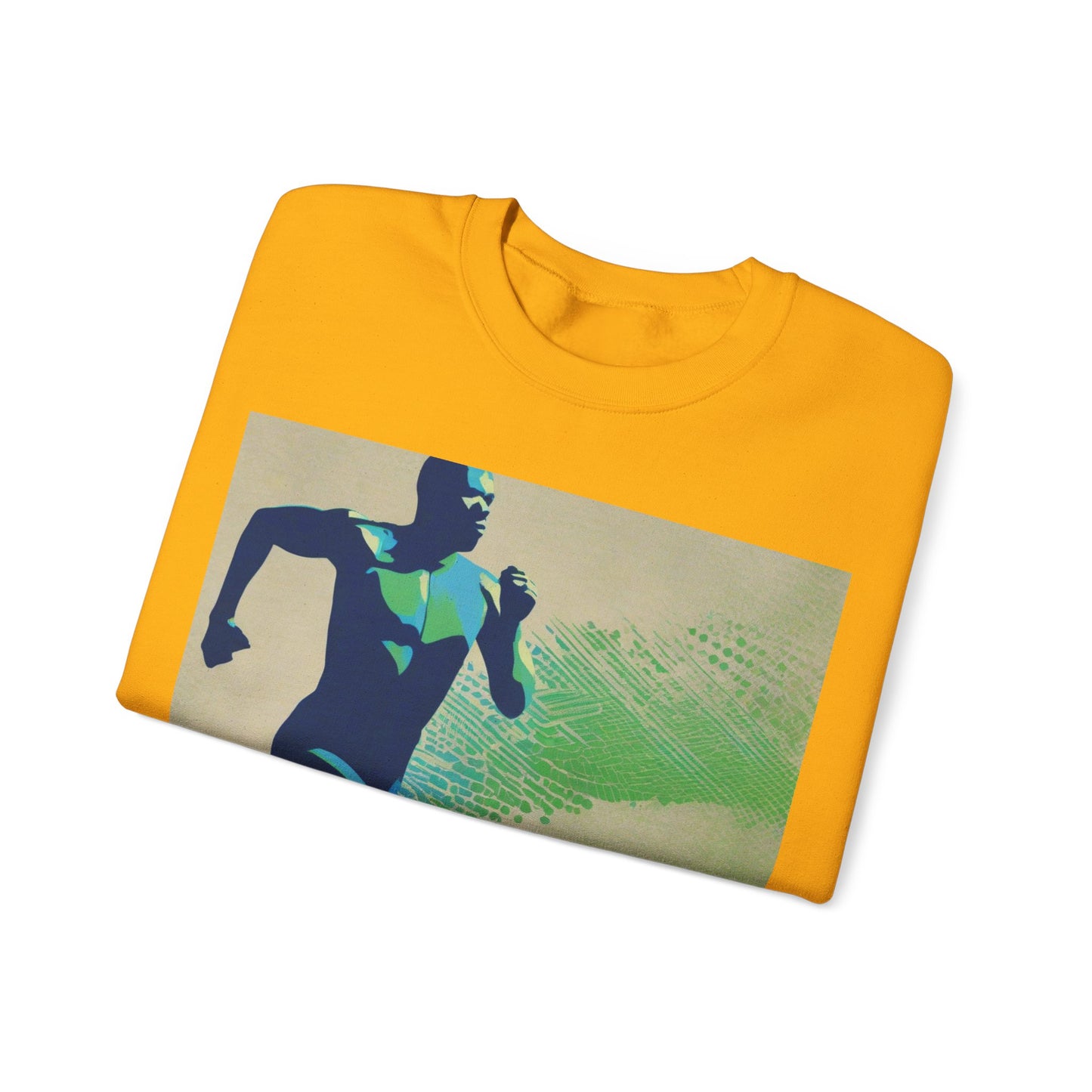 boostlete-am-crew-scene-sprinter-halftone-engraved-0092 — Unisex Heavy Blend Crewneck Sweatshirt (Gildan)