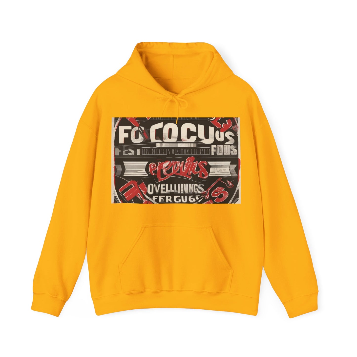 boostlete-mile-by-mile-type-focus-over-feelings-split-retro-0841 — Unisex Heavy Blend Hoodie (G18500)
