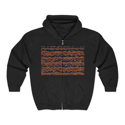 boostlete-field-day-pattern-ekg-bold-0135 — Unisex Heavy Blend Full-Zip Hooded Sweatshirt