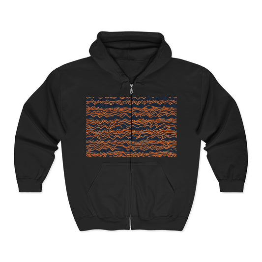 boostlete-field-day-pattern-ekg-bold-0135 — Unisex Heavy Blend Full-Zip Hooded Sweatshirt
